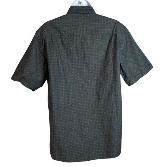 Apt. 9 Black Geo Textured Short Sleeve Standard Fit Button Up Shirt Men's Size M - Picture 2 of 10